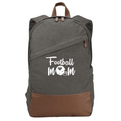 Football Mom Heart Cute Helmet Cotton Canvas Backpack