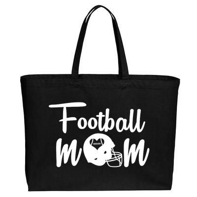 Football Mom Heart Cute Helmet Cotton Canvas Jumbo Tote