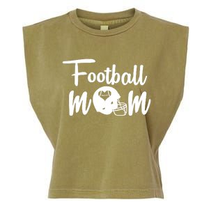 Football Mom Heart Cute Helmet Garment-Dyed Women's Muscle Tee