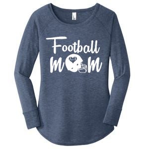 Football Mom Heart Cute Helmet Women's Perfect Tri Tunic Long Sleeve Shirt