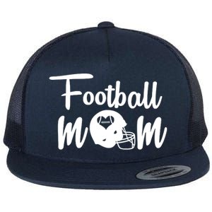 Football Mom Heart Cute Helmet Flat Bill Trucker Hat