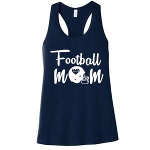 Football Mom Heart Cute Helmet Women's Racerback Tank