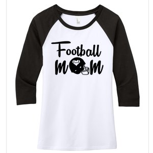 Football Mom Heart Cute Helmet Women's Tri-Blend 3/4-Sleeve Raglan Shirt