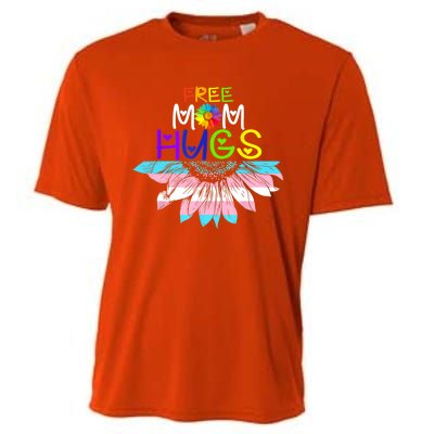 Free Mom Hugs Lgbt Lgbtq Pride Rainbow Sunflower Great Gift Cooling Performance Crew T-Shirt