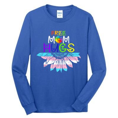 Free Mom Hugs Lgbt Lgbtq Pride Rainbow Sunflower Great Gift Tall Long Sleeve T-Shirt