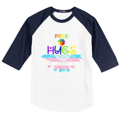 Free Mom Hugs Lgbt Lgbtq Pride Rainbow Sunflower Great Gift Baseball Sleeve Shirt