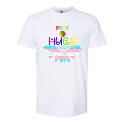 Free Mom Hugs Lgbt Lgbtq Pride Rainbow Sunflower Great Gift Softstyle CVC T-Shirt