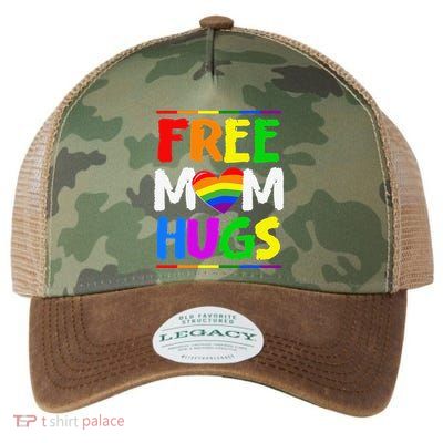 Free Mom Hugs LGBT LGBTQ Pride Month Rainbow Mom Support Legacy Tie Dye Trucker Hat