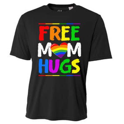 Free Mom Hugs LGBT LGBTQ Pride Month Rainbow Mom Support Cooling Performance Crew T-Shirt