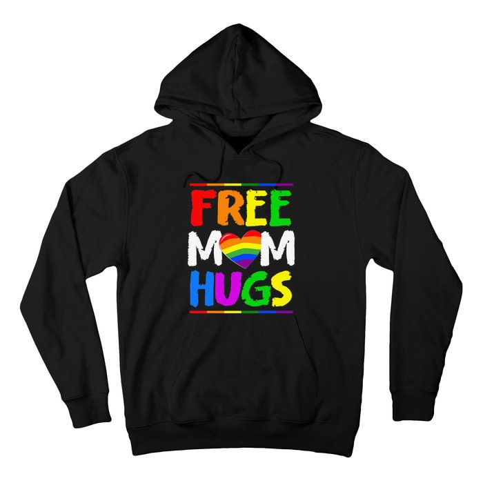 Free Mom Hugs LGBT LGBTQ Pride Month Rainbow Mom Support Hoodie