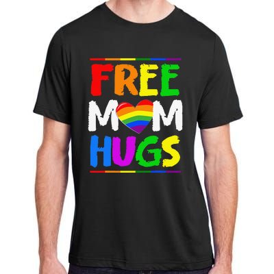 Free Mom Hugs LGBT LGBTQ Pride Month Rainbow Mom Support Adult ChromaSoft Performance T-Shirt