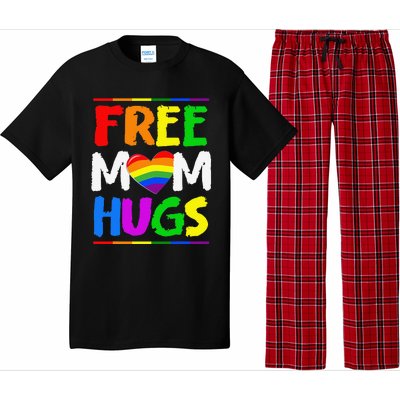 Free Mom Hugs LGBT LGBTQ Pride Month Rainbow Mom Support Pajama Set