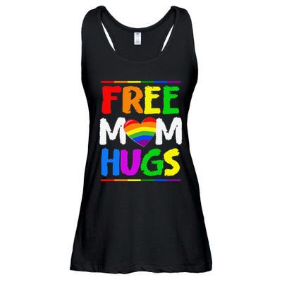 Free Mom Hugs LGBT LGBTQ Pride Month Rainbow Mom Support Ladies Essential Flowy Tank