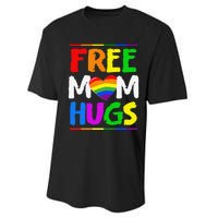 Free Mom Hugs LGBT LGBTQ Pride Month Rainbow Mom Support Performance Sprint T-Shirt