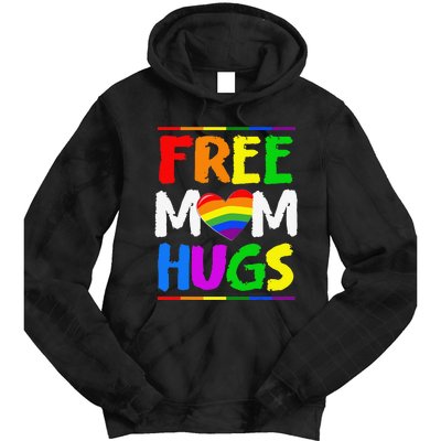 Free Mom Hugs LGBT LGBTQ Pride Month Rainbow Mom Support Tie Dye Hoodie