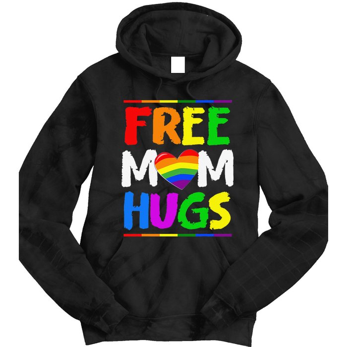 Free Mom Hugs LGBT LGBTQ Pride Month Rainbow Mom Support Tie Dye Hoodie