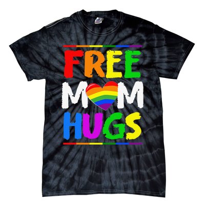 Free Mom Hugs LGBT LGBTQ Pride Month Rainbow Mom Support Tie-Dye T-Shirt