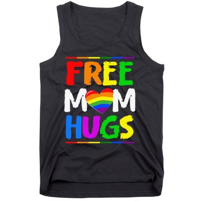 Free Mom Hugs LGBT LGBTQ Pride Month Rainbow Mom Support Tank Top