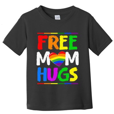 Free Mom Hugs LGBT LGBTQ Pride Month Rainbow Mom Support Toddler T-Shirt