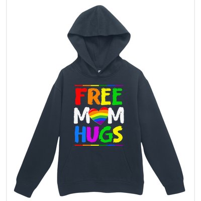 Free Mom Hugs LGBT LGBTQ Pride Month Rainbow Mom Support Urban Pullover Hoodie