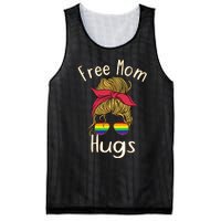 Free Mom Hugs Messy Bun LGBT Pride Rainbow Mesh Reversible Basketball Jersey Tank