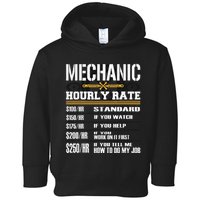 Funny Mechanic Hourly Rate Labor Rates Car Worker Toddler Hoodie