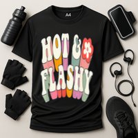 Funny Menopause hot flashes gift for Hot and Flashy Cooling Performance Crew T-Shirt