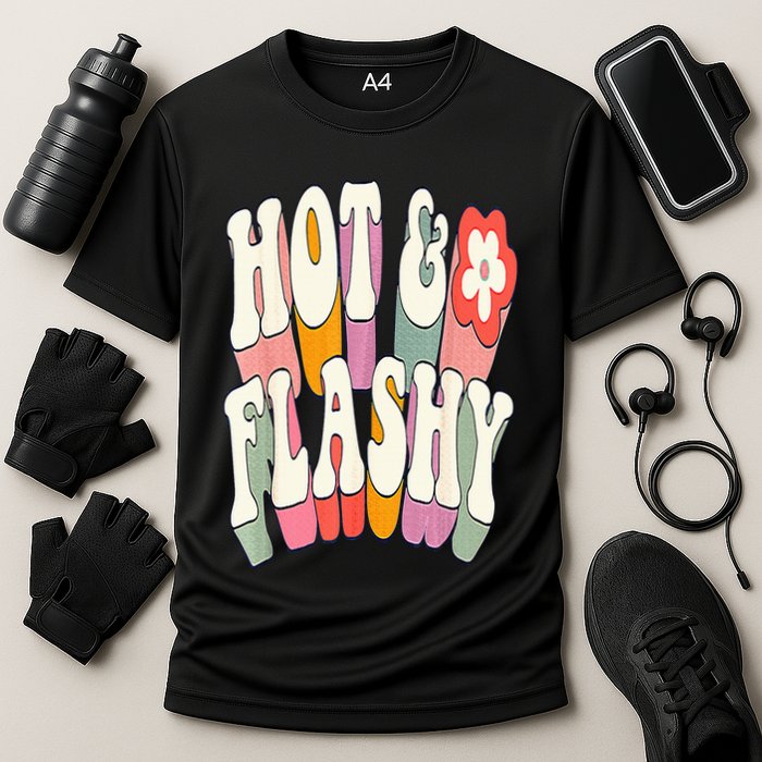 Funny Menopause hot flashes gift for Hot and Flashy Cooling Performance Crew T-Shirt