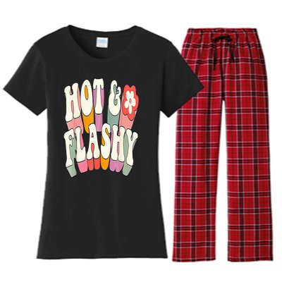 Funny Menopause hot flashes gift for Hot and Flashy Women's Flannel Pajama Set