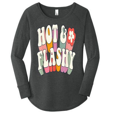 Funny Menopause hot flashes gift for Hot and Flashy Women's Perfect Tri Tunic Long Sleeve Shirt