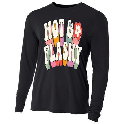 Funny Menopause hot flashes gift for Hot and Flashy Cooling Performance Long Sleeve Crew