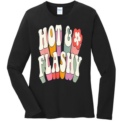 Funny Menopause hot flashes gift for Hot and Flashy Ladies Long Sleeve Shirt