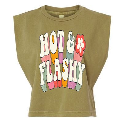 Funny Menopause hot flashes gift for Hot and Flashy Garment-Dyed Women's Muscle Tee