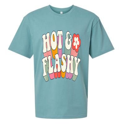 Funny Menopause hot flashes gift for Hot and Flashy Sueded Cloud Jersey T-Shirt
