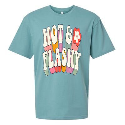 Funny Menopause hot flashes gift for Hot and Flashy Sueded Cloud Jersey T-Shirt