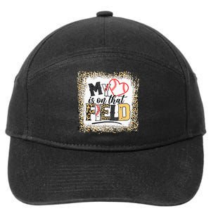 funny My Heart Is On That Field Baseball Softball Mom 7-Panel Snapback Hat