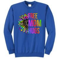 Free Mom Hugs Lgbt Pride Rainbow Leopard Sunflower Gift Tall Sweatshirt