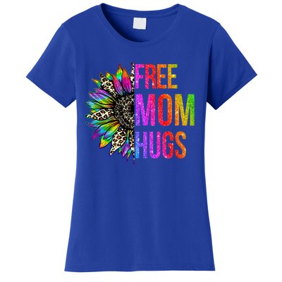 Free Mom Hugs Lgbt Pride Rainbow Leopard Sunflower Gift Women's T-Shirt