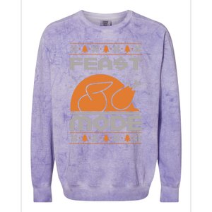 Feast Mode Holiday Thanksgiving Turkey Day Pilgrim Design Gift Colorblast Crewneck Sweatshirt