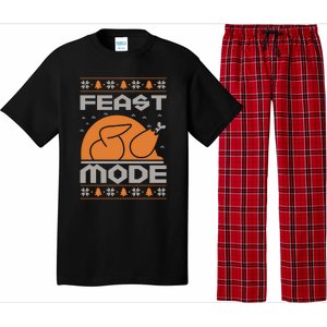 Feast Mode Holiday Thanksgiving Turkey Day Pilgrim Design Gift Pajama Set