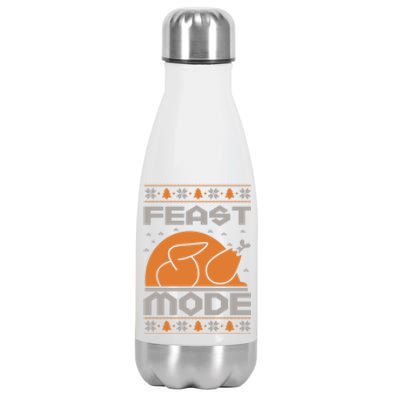 Feast Mode Holiday Thanksgiving Turkey Day Pilgrim Design Gift Stainless Steel Insulated Water Bottle