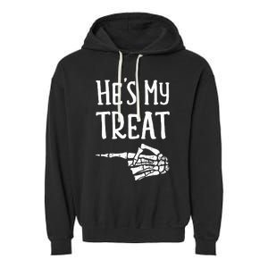 Funny matching he's my treat couples costume halloween hers Garment-Dyed Fleece Hoodie