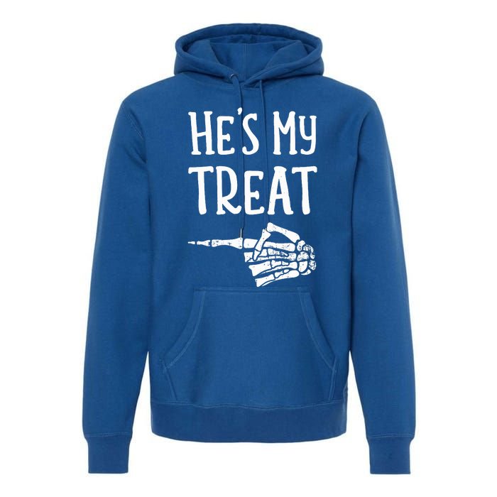 Funny matching he's my treat couples costume halloween hers Premium Hoodie