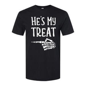 Funny matching he's my treat couples costume halloween hers Softstyle CVC T-Shirt