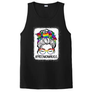 Free Mom Hugs Messy Bun Lgbt Pride Rainbow Gift PosiCharge Competitor Tank