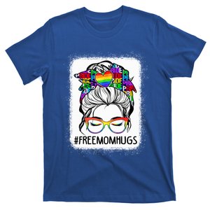 Free Mom Hugs Messy Bun Lgbt Pride Rainbow Gift T-Shirt