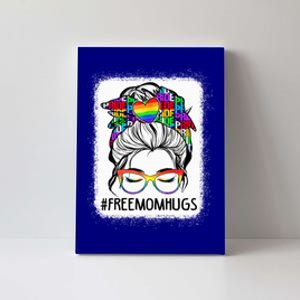 Free Mom Hugs Messy Bun Lgbt Pride Rainbow Gift Canvas