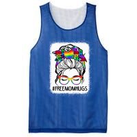 Free Mom Hugs Messy Bun Lgbt Pride Rainbow Gift Mesh Reversible Basketball Jersey Tank