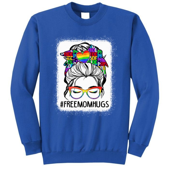 Free Mom Hugs Messy Bun Lgbt Pride Rainbow Gift Tall Sweatshirt