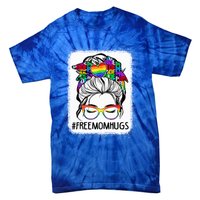 Free Mom Hugs Messy Bun Lgbt Pride Rainbow Gift Tie-Dye T-Shirt